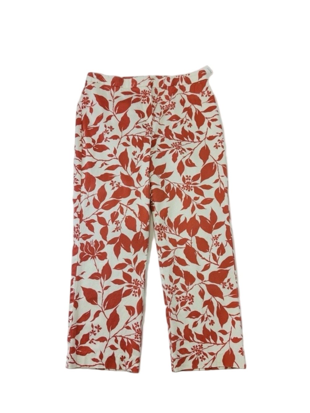 Brooks Brothers crop pant leaf print crop stretch cotton womens Size 10 Summer